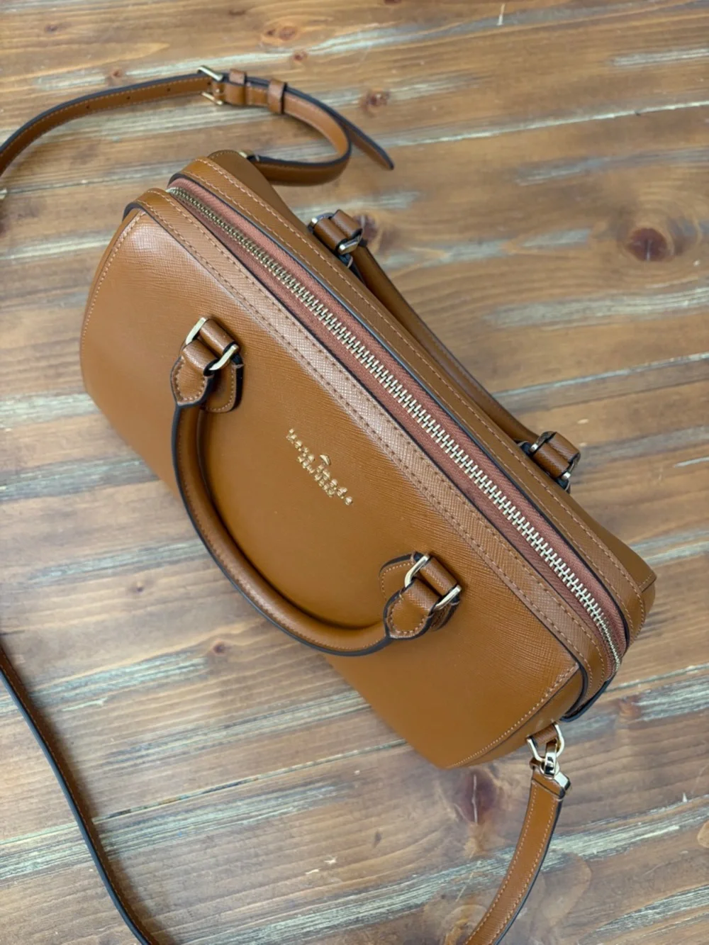 Kate Spade Madison Saffiano Leather Duffle Crossbody Strap
